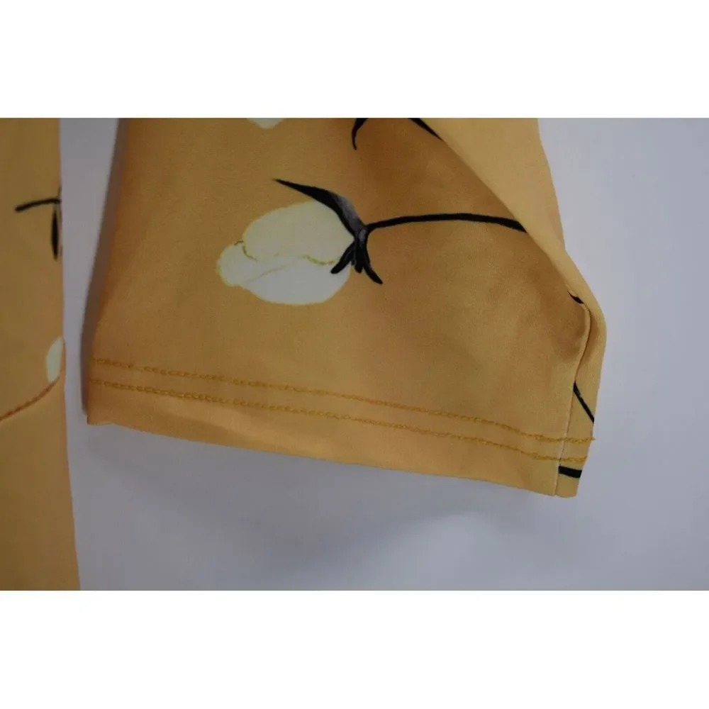 NWT Lilly Women's XL 3/4 Sleeve Long Stretch Dress Flower Print Ruffle Bottom - Picture 6 of 8